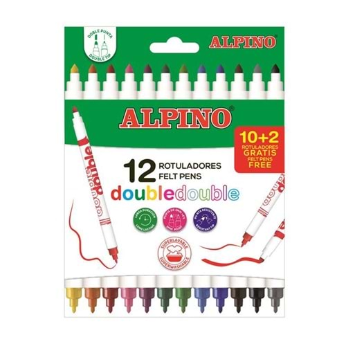 Alpino Keçeli Kalem Çift Yönlü12 Renk AR-002013