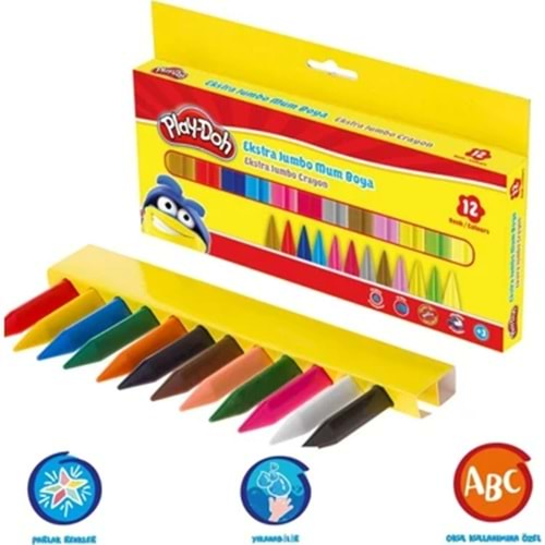 Play-Doh Mum Pastel Boya Bigg Crayon Üçgen 8 Renk