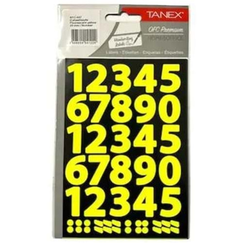 Tanex Rakam Etiketi 23mm FLO Sarı 2 Li STC-557