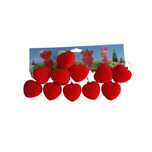 Kalp Desenli Renkli Emojili Anahtarlık (1 Adet)
