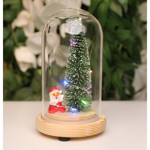 Ledli Cam Küre Merry Christmas Yıldızlı - S.Eşy