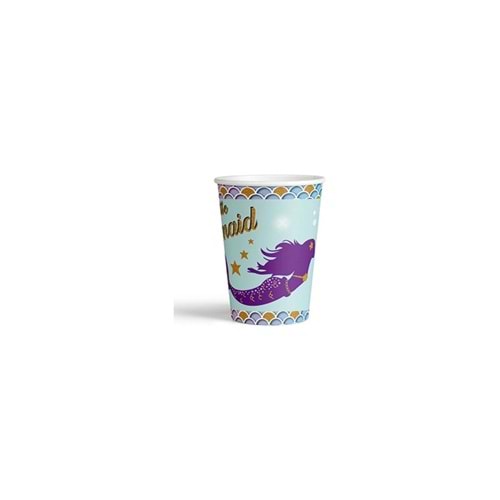 Karton Bardak Deniz Kızı Temalı 8 oz - 8 li