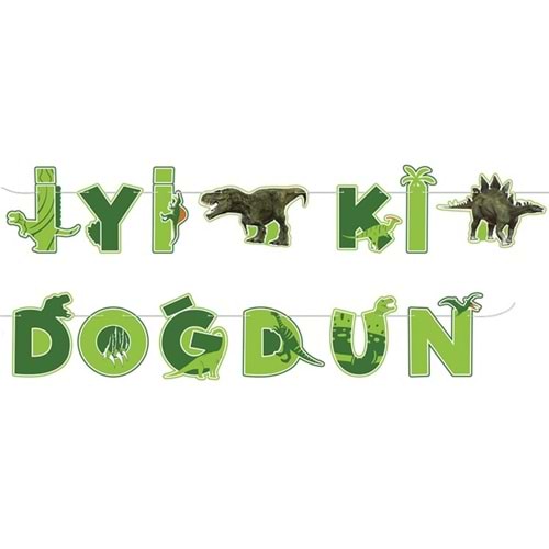 Kağıt Banner Dinazorı İyi ki Doğdun
