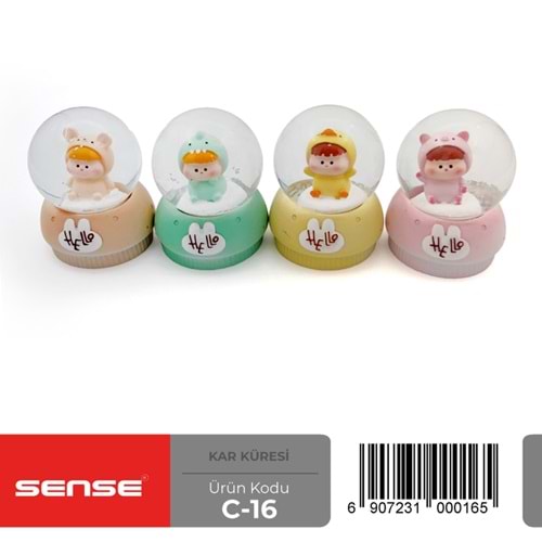 Sense Küçük Boy Işıklı Kar Küresi C-16