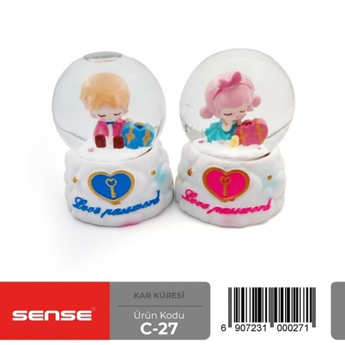 Sense Küçük Boy Işıklı Kar Küresi C-27