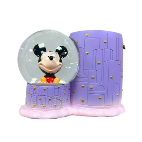Mickey Mouse Kalemlikli Cam Küre - Süs Eşyası