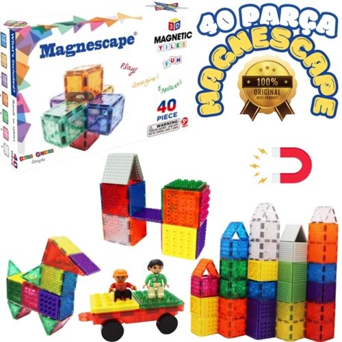 Başel Magnescape Magnetic Tiles 40 Parça