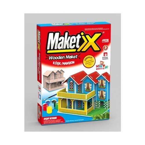 Maketix 3D Ahşap Boyama Seti Köşk 9789