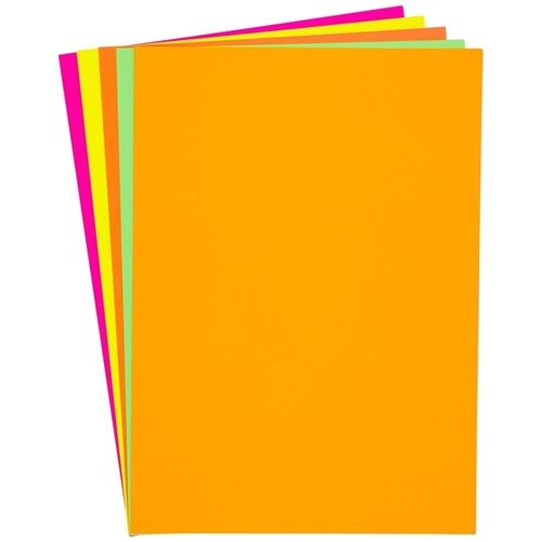 Lino 50X70 Fosforlu Fon Kartonu 10 Lu 5 Renk