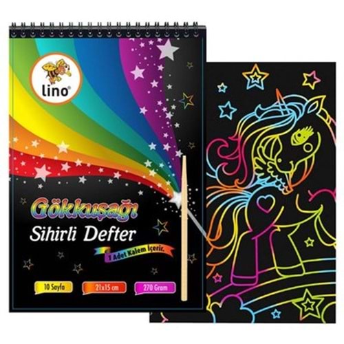Lino Gökkuşağı Sihirli Defter Spiralli A5 10yp