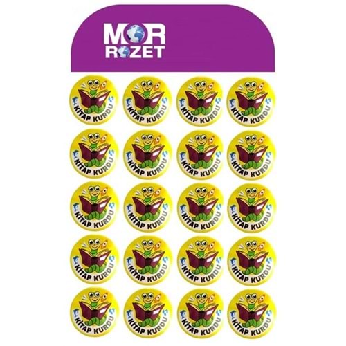 Mor Rozet Kitap Kurdu (1 Adet)