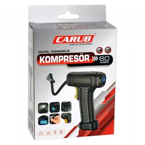 Carub Hava Kompresörü Dijital Şarjlı 60W