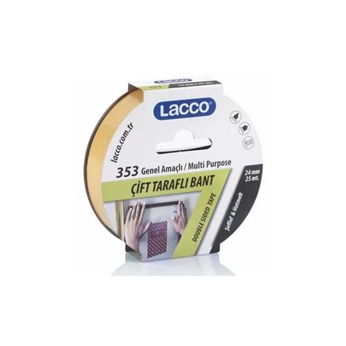 Lacco Çift Taraflı Bant 353 Genel Amaçlı 24Mmx25Mt