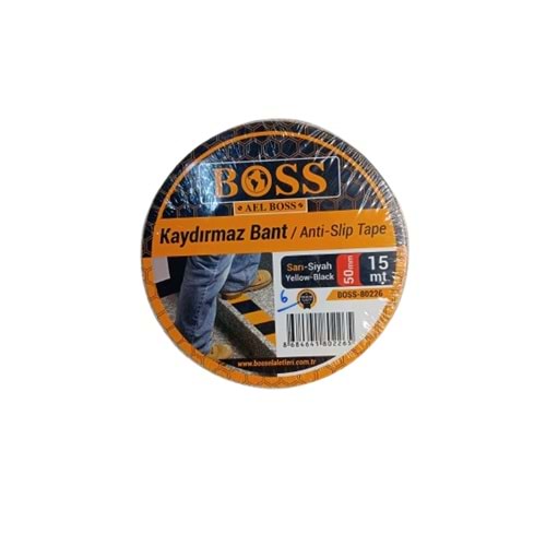 Boss Kaydırmaz Bant 50Mmx15Mt Sarı Siyah
