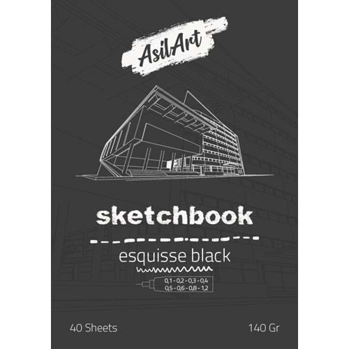 Asilart Sketchbook A3 140gr 40yp Siyah
