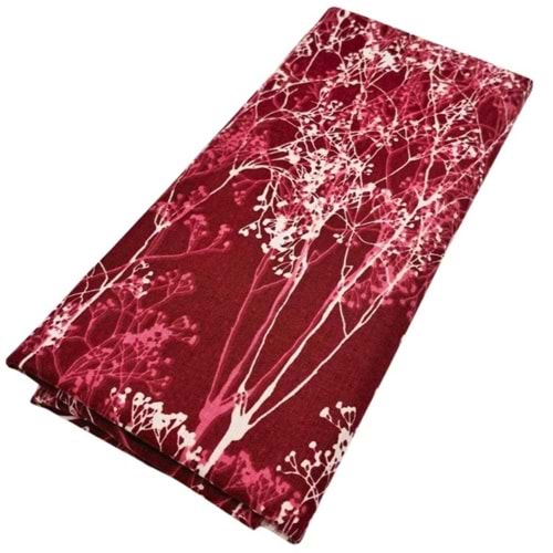 Çanta Aksesuar 90x50 cm Duck Astarlık Kumaş Bordo Ağaç Desen