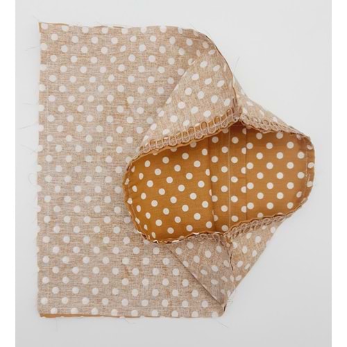 Çanta Aksesuar 28X28 Cm Fermuarsız Dikilmiş Astar Hardal Sarı Puantiyeli