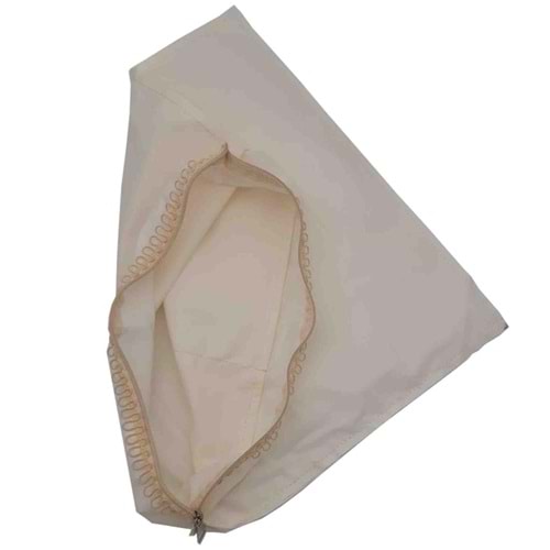 Çanta Aksesuar Krem Renk 45X45 Cm, Dikilmiş Halde, Fermuarlı Astar