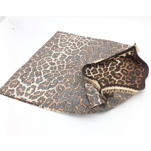 Çanta Aksesuar 45X45 Cm Dikilmiş Fermuarlı Astar Leopar