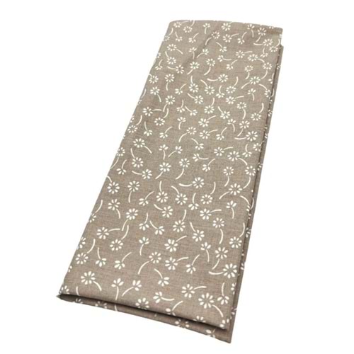Çanta Aksesuar 120x50 cm Pamuklu Astarlık Kumaş Bej Çıtır Çiçek Desen