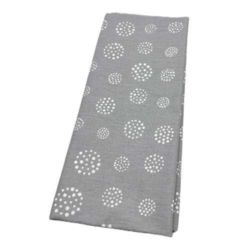 Çanta Aksesuar 120x50 cm Pamuklu Astarlık Kumaş Gri Daire Desenli