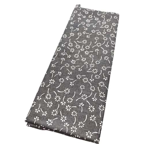 Çanta Aksesuar 120x50 cm Pamuklu Astarlık Kumaş Gri Çıtır Çiçek Desen