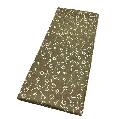 Çanta Aksesuar 120x50 cm Pamuklu Astarlık Kumaş Yeşil Çıtır Çiçek Desen