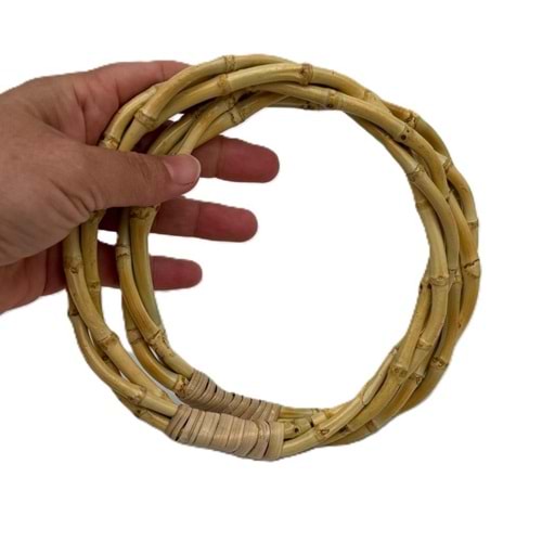 Çanta Aksesuar 15 Cm Çift Gerçek Bambu Çanta Sapı Sarmal Model
