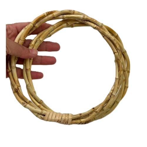Çanta Aksesuar 17 Cm Çift Gerçek Bambu Çanta Sapı Sarmal Model