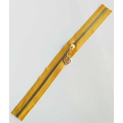 Çanta Aksesuar Başlıklı Fermuar 40 Cm Light Gold Metal Hardal