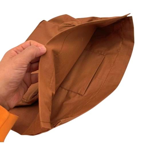 Çanta Aksesuar Örgü Çantaya Hazır Astar Tabanlı 22x12 cm Açık Kahve Renk