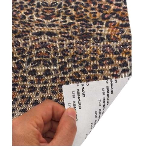 Çanta Aksesuar Leopar Desenli Taşlı 40x24 cm Kendiliğinden Yapışkanlı Plaka Sticker