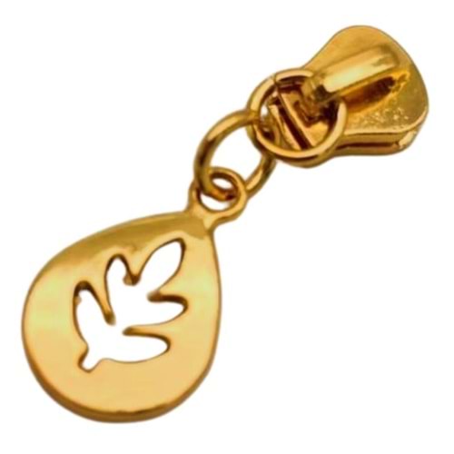 Çanta Aksesuar Light Gold Renk Yaprak Model Fermuar Başı