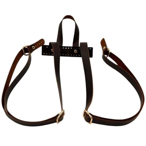 Çanta Aksesuar Gerçek Deri Sırt Çanta Sapı Crazy Oil Kahve Light Gold Metalli