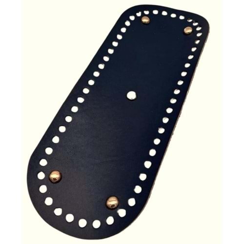 Çanta Aksesuar Gerçek Deri Lacivert 30X12 cm Oval Light Gold Metalli Çanta Tabanı