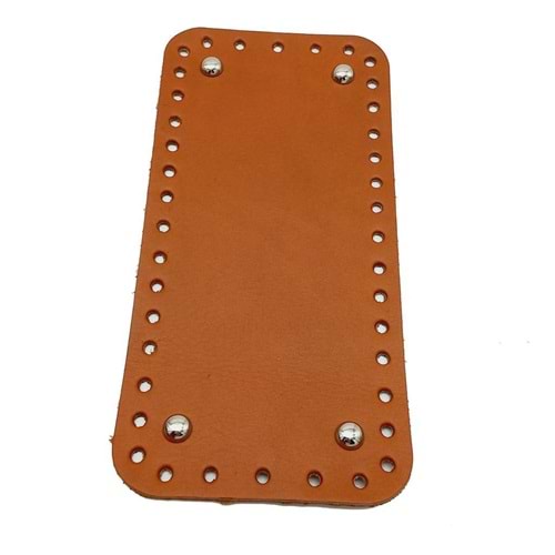 Çanta Aksesuar Gerçek Deri Taba 25X12 cm Dikdörtgen Gümüş Metalli Çanta Tabanı