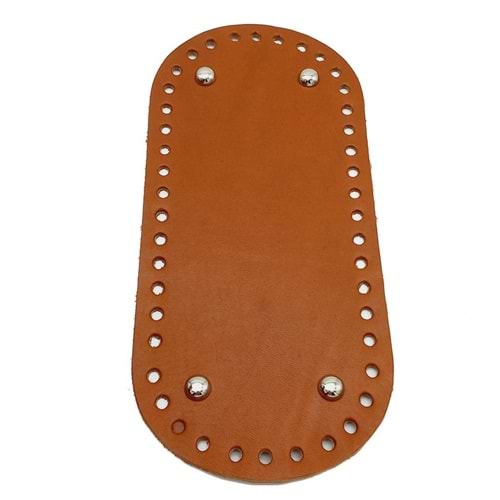 Çanta Aksesuar Gerçek Deri Taba 25X12 cm Oval Gümüş Metalli Çanta Tabanı