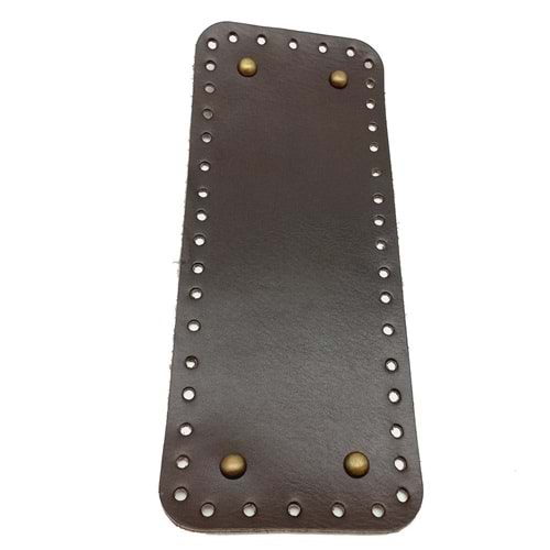 Çanta Aksesuar Gerçek Deri Koyu Kahve 30X12 cm Dikdörtgen Antik Metalli Çanta Tabanı