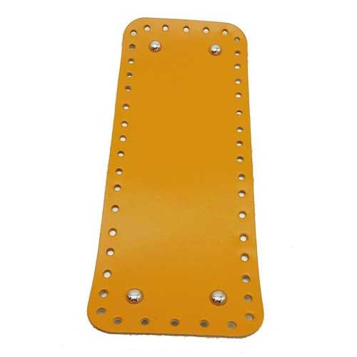 Çanta Aksesuar Gerçek Deri Hardal Sarı 30X12 cm Dikdörtgen Gümüş Metalli Çanta Tabanı