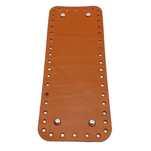 Çanta Aksesuar Gerçek Deri Taba 30X12 cm Dikdörtgen Gümüş Metalli Çanta Tabanı