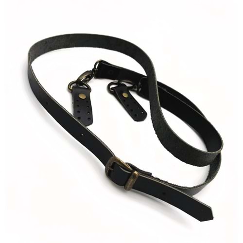 Çanta Aksesuar Gerçek Deri Ayarlı Uzun Sap 2X130 Siyah Antik Metalli