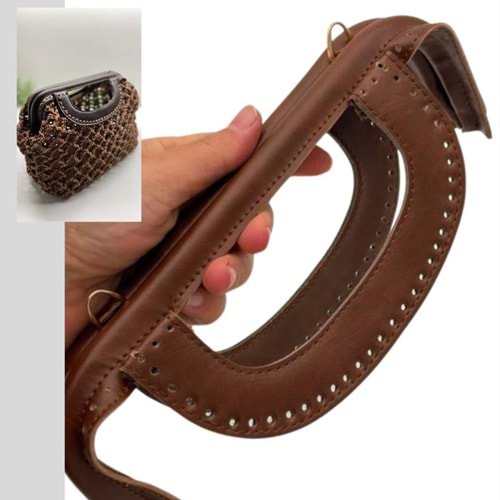Çanta Aksesuar 25 cm Suni Derili Taba Renk Gizli Çanta Bursu Yeni Model