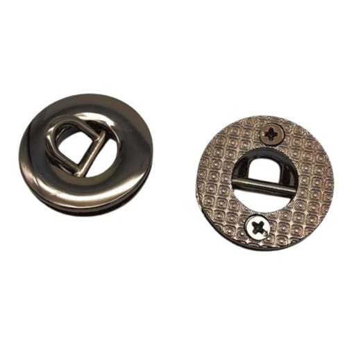 Çanta Aksesuar Füme Renk Yuvarlak Vidalı Kuş Gözü 2 Adet (Mini D Halkalı) (İç ölçüsü 1 cm, Dış Ölçüsü 2.5 cm )
