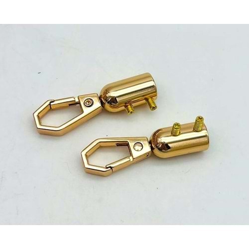 Çanta Aksesuar 9 mm Light Gold Renk Kancalı Kovan 2 Adet