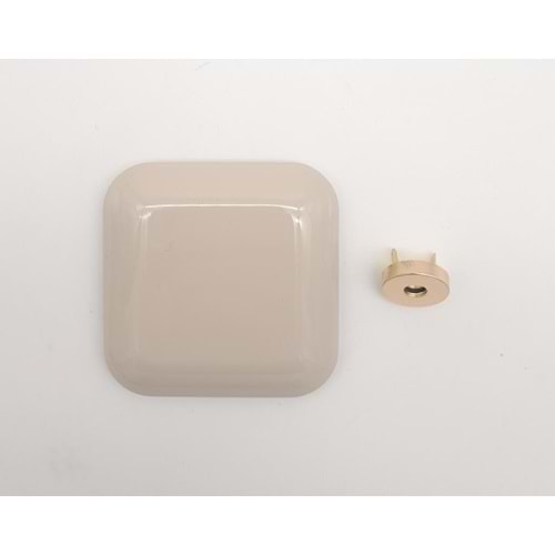 Çanta Aksesuar 7 cm Kare Akrilikli Bej Renk Light Gold Mıknatıslı Kilit