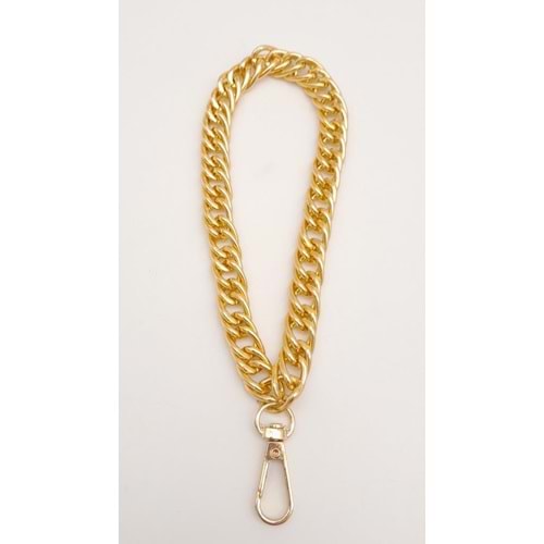 Çanta Aksesuar Light Gold Renk Çift Halkalı Model Zincirli Elcik