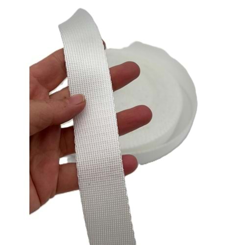 Çanta Aksesuar 3 Cm Polyester Kolon 1 Metre Beyaz