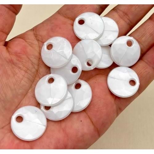 Çanta Aksesuar Beyaz Renk 2 Cm Pul 100 Gr (Sedef Görünümlü Plastik)
