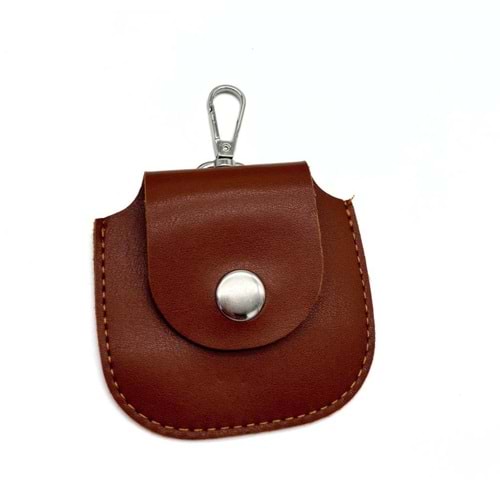 Çanta Aksesuar 8.5x8 cm cm Taba Renk Kancalı Suni Deri Cep