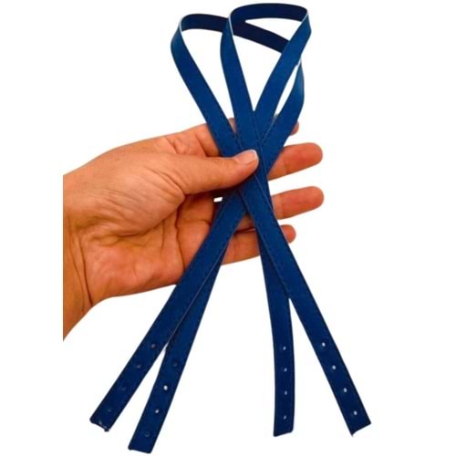 Çanta Aksesuar Slim Model 70x1.2 cm Suni Deri Saks Mavi Renk Çift Çanta Sapı